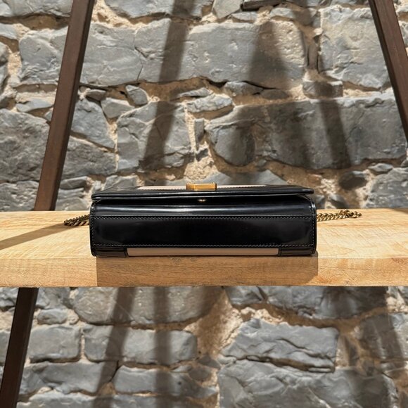 Saint Laurent Bicolour Black Beige Small Kate Chain Shoulder Bag - Picture 6 of 16